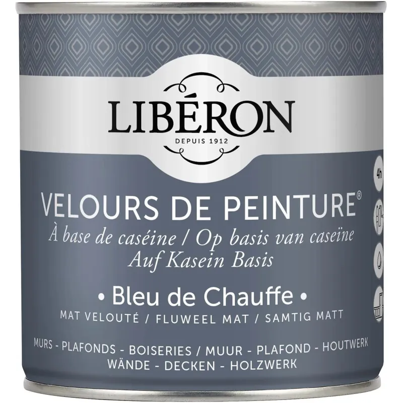 Direct Verzonden Idropittura lavabile Velours de Peinture Liberon Bleu Chauffe 0,5 L