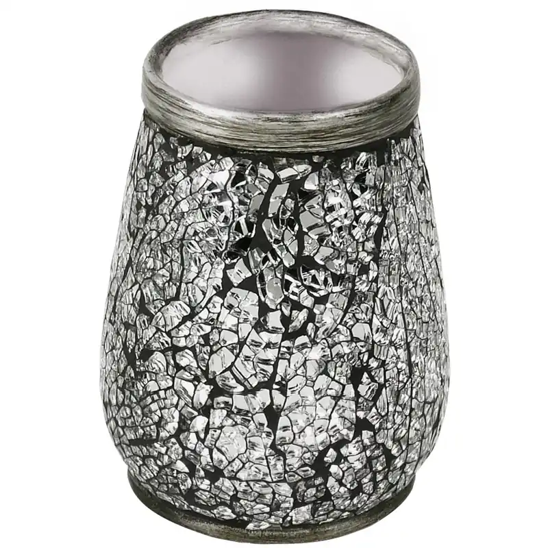 Lage Kosten Portaspazzolini Myosotis in ceramica e vetro grigio e argento