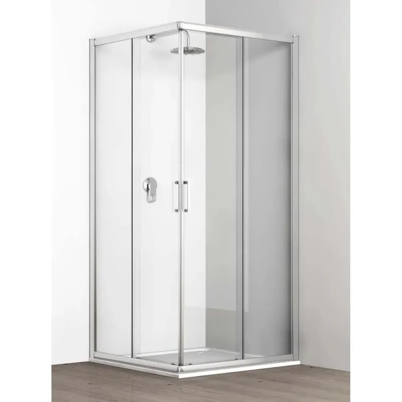 Laatste Versie Lato angolo doccia Tekno argento e trasparente 77-80x190 cm