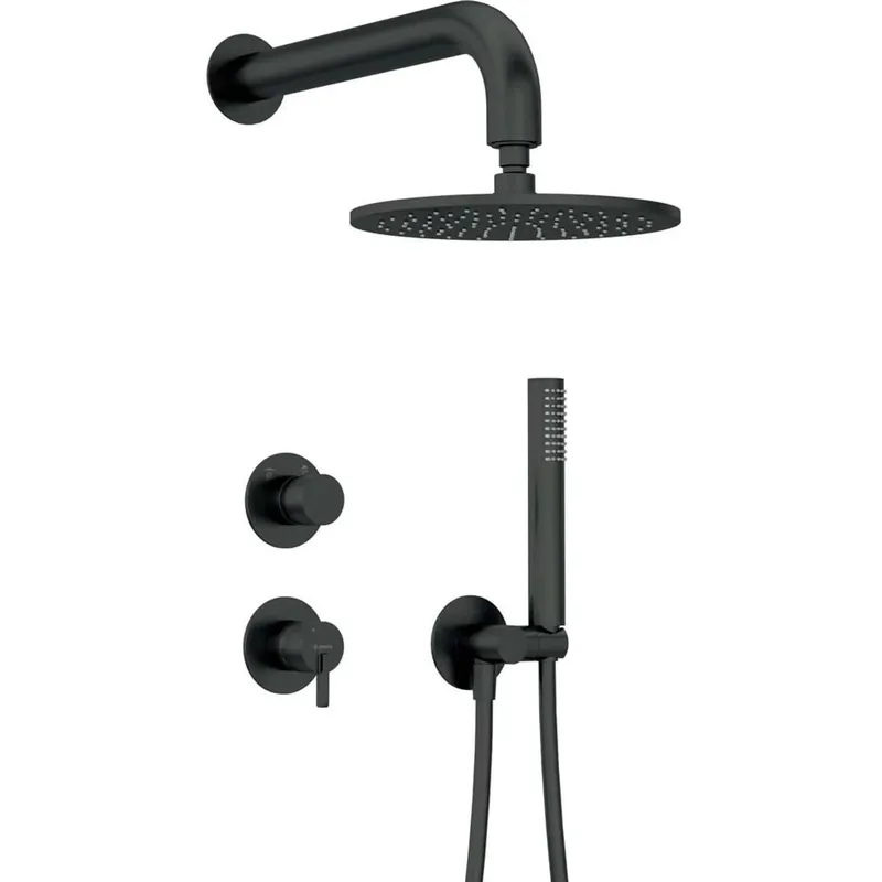 Favoriet Set doccia a scomparsa con soffione doccia ø250 mm Limonar nero