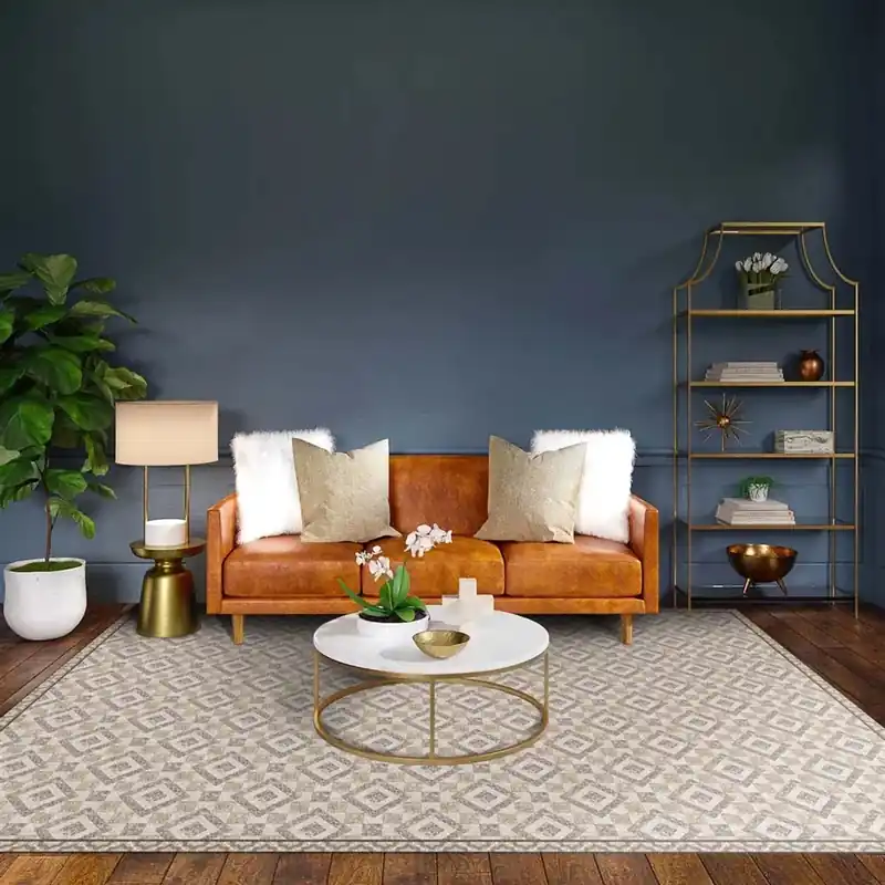 Direct Beschikbaar Tappeto in Vinile Beige Rhombus 150x150 cm