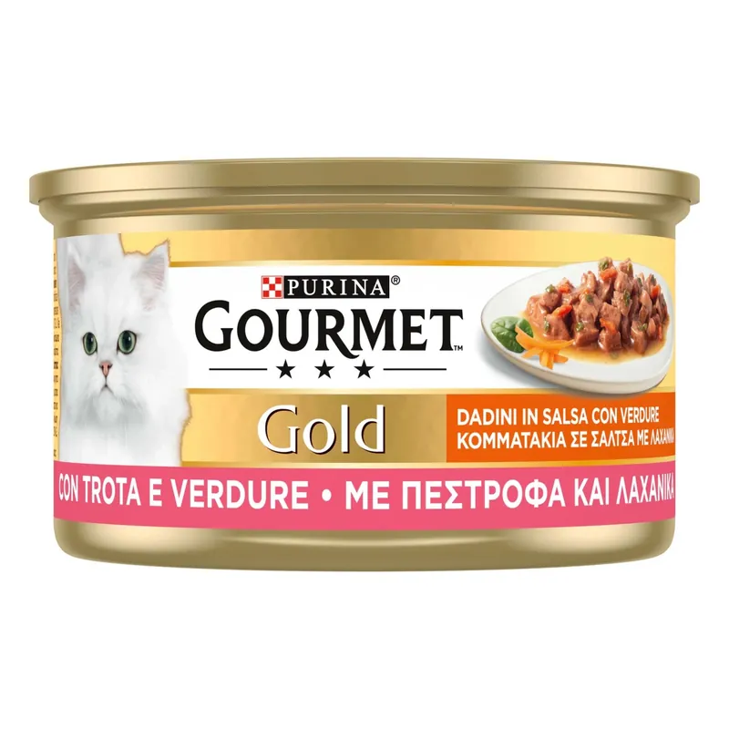 Cibo umido per gatti Purina Gourmet Gold Dadini con trota in salsa 85 g Veilige Betaling