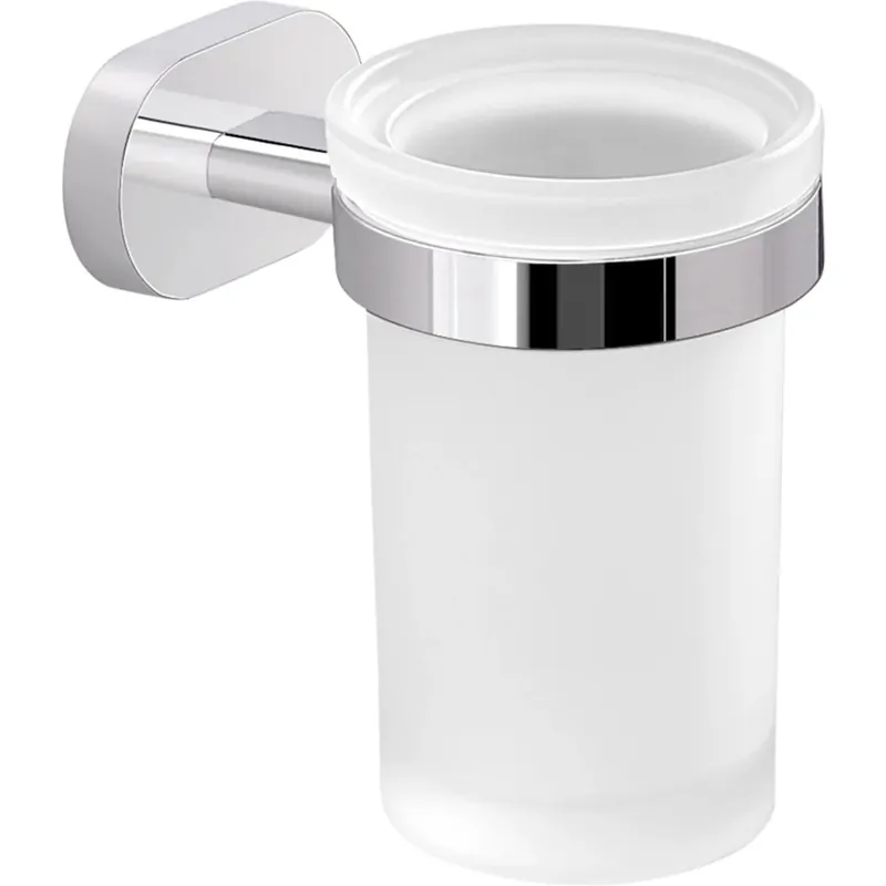 Portaspazzolini Bernina in acciaio inox e cromall cromato Finale Uitverkoop