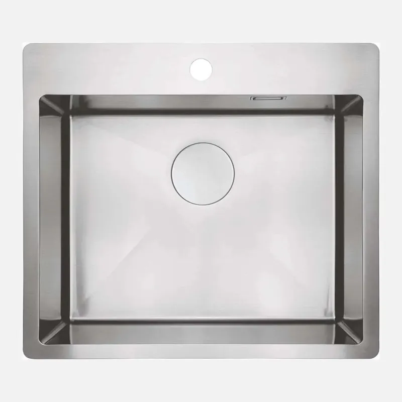 Lavello 1 vasca forma 3 Idrostile Roque con sifone 505x200 mm acciaio spazzolato Dagaanbieding