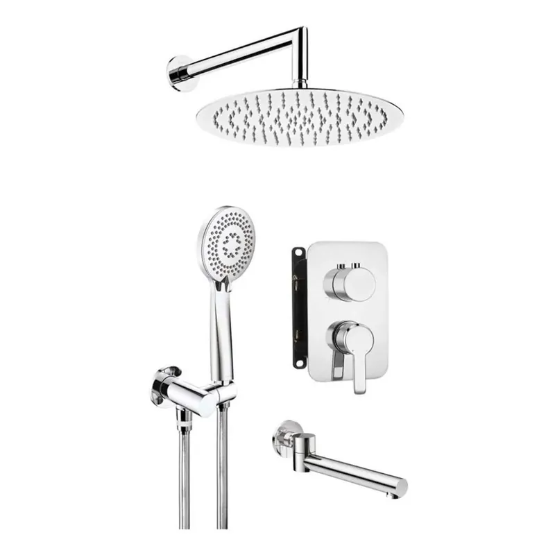 Veilige Betaling Kit doccia a scomparsa Rodas soffione Ø25 cm cromo con bocca per vasca