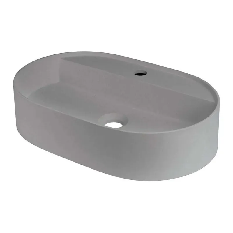 Meest Verkocht Lavabo da appoggio ovale Limonar Idrostile copripiletta 400x120 mm Grigio met