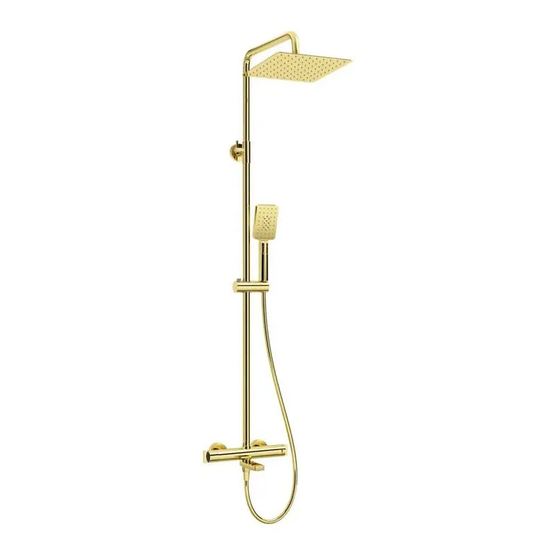 Laatste Versie Colonna doccia con miscelatore vasca termostatico Idrostile oro 250x250 mm