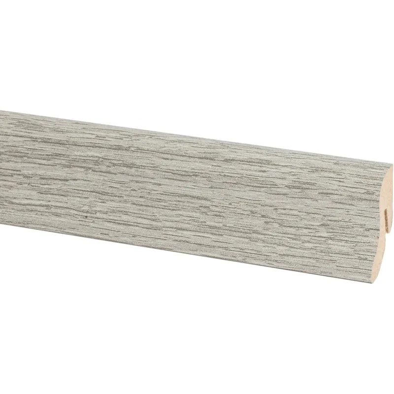 Op = Op Battiscopa in legno rovere bianco H 4 cm