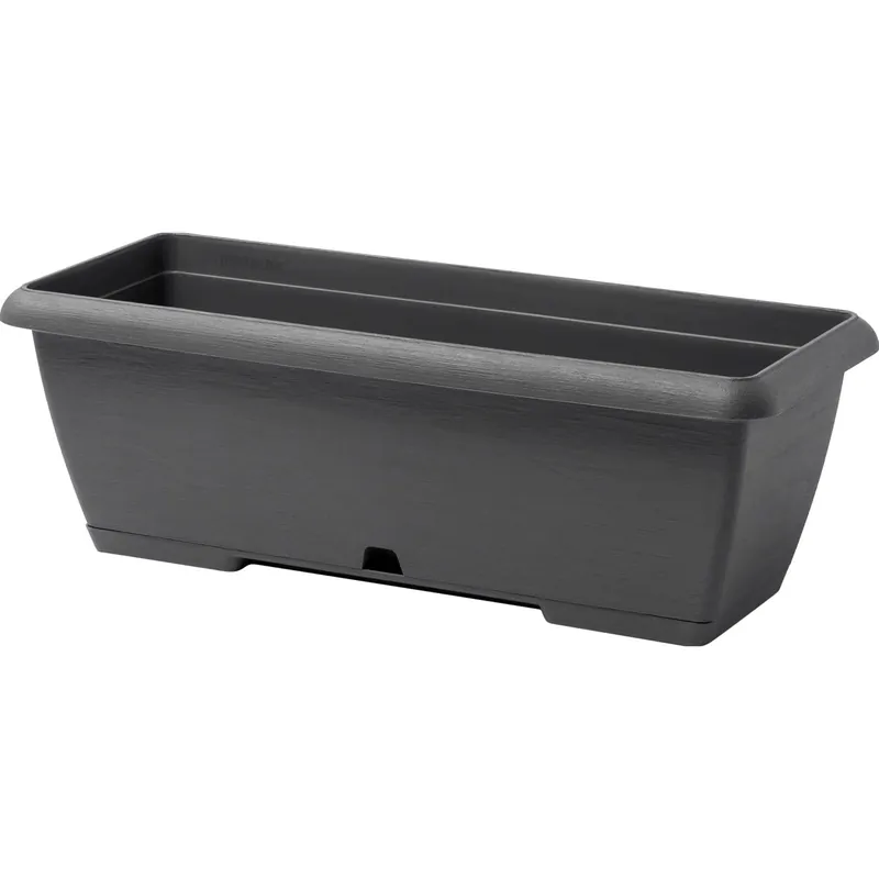 Cassetta Terrae con sottocassetta in plastica 50x20x16,7 cm grigio fumo Meest Verkocht