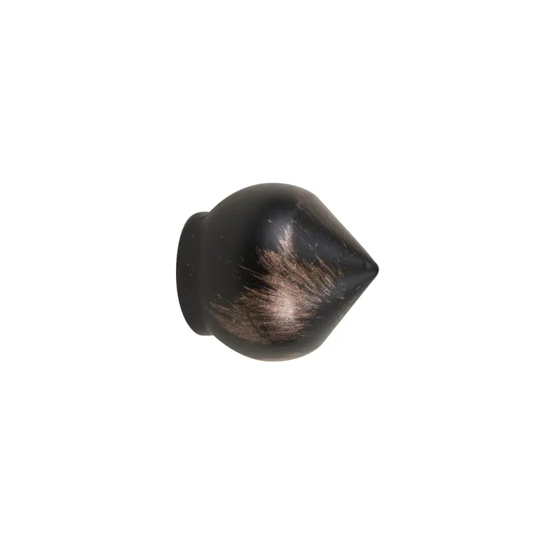 Dagaanbieding Terminale bastone tenda Bulbo in alluminio nero Ø 20 mm 2 pz
