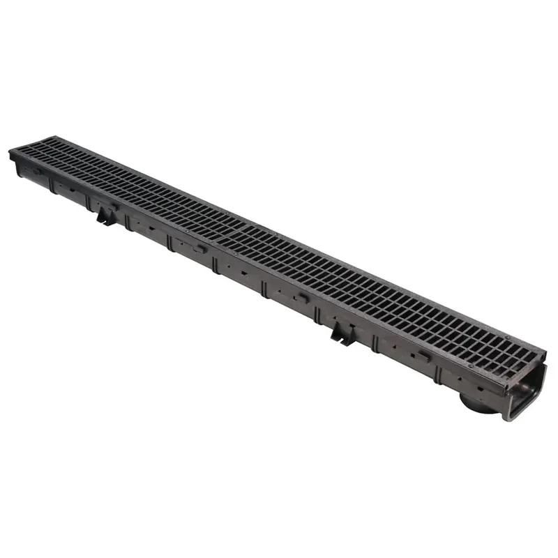 Grondaia di scarico 2 griglie in polipropilene nero 55x106x1000 mm Koop Online
