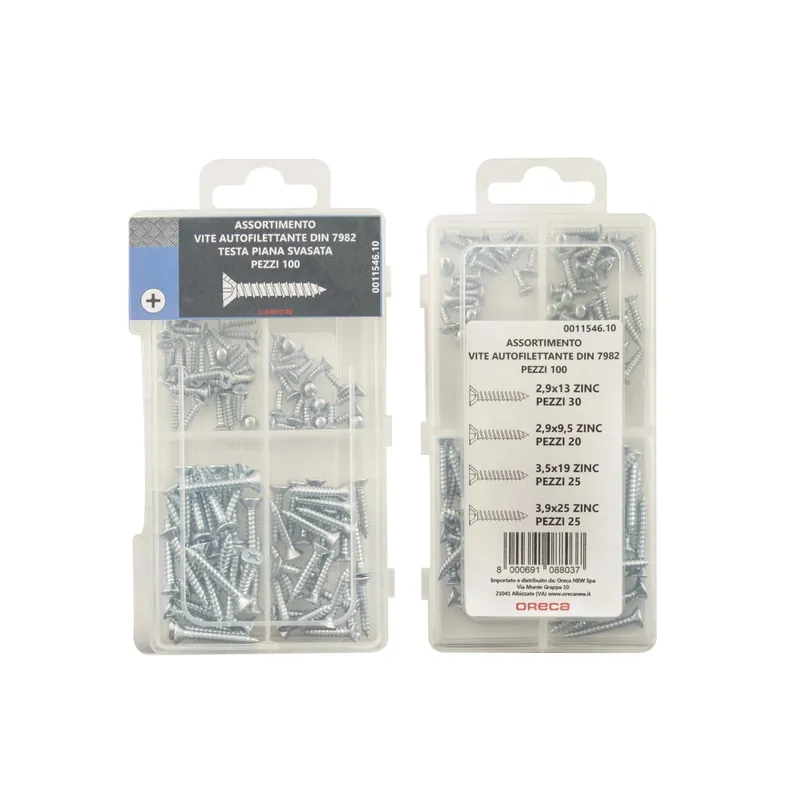 Koop Online Assortimento viti ferro testa piana svasata DIN7982 x100 pz