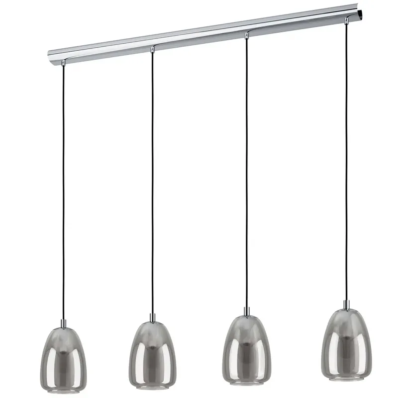Express Levering Lampadario a sospensione Eglo Alobrase L108x15xH110 cm acciaio vetro nero