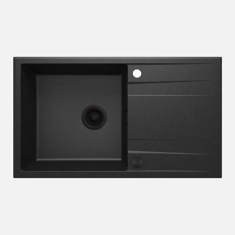 Lavello 1 vasca gocciolatoio Idrostile Güines sifone 500x209 mm grafite met Hete Deal