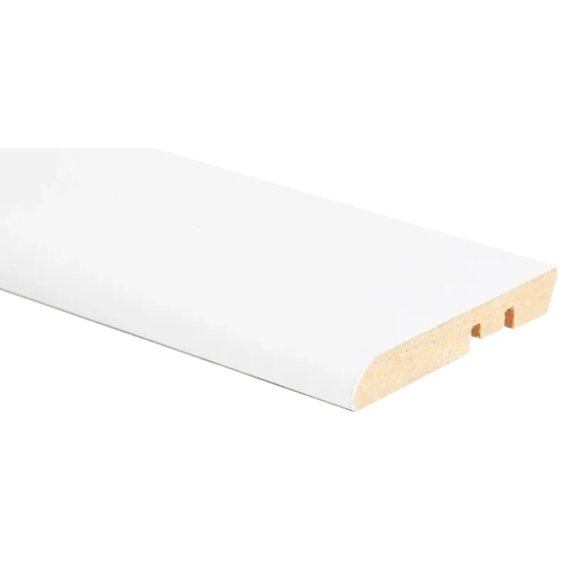 Express Levering Battiscopa in MDF rivestito bianco H 8 cm
