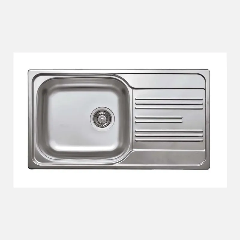 Lavello 1 vasca rettangolare con gocciolatoio Jobabo 435x160 mm satinato Dagaanbieding