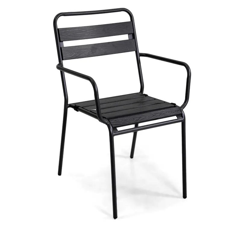 Sedia da giardino senza cuscino con braccioli Loki in metallo antracite Lage Prijs