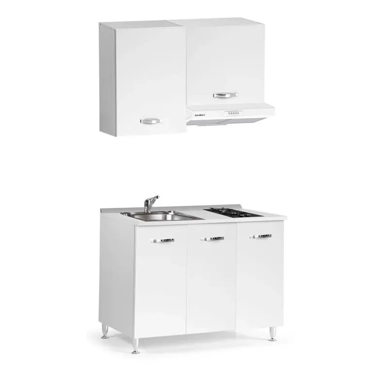 Gereduceerde Prijs Cucina monoblocco Zagabria 120 cm bianco