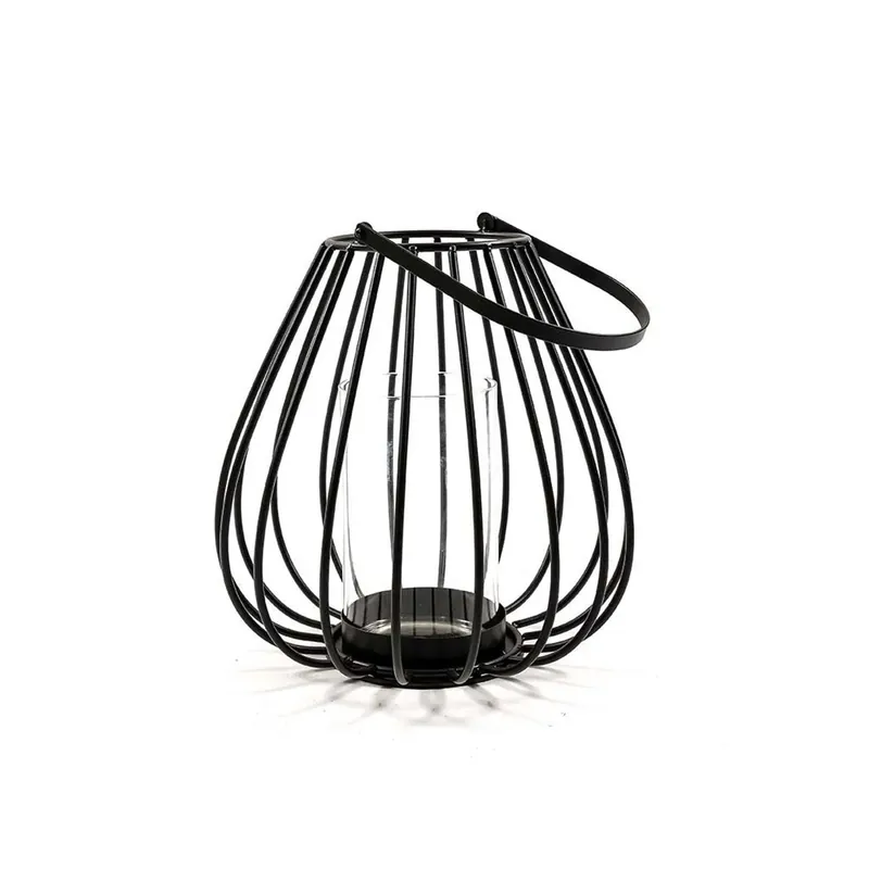 Lanterna in metallo con manico Ø 32xH34 cm nera Merkproduct