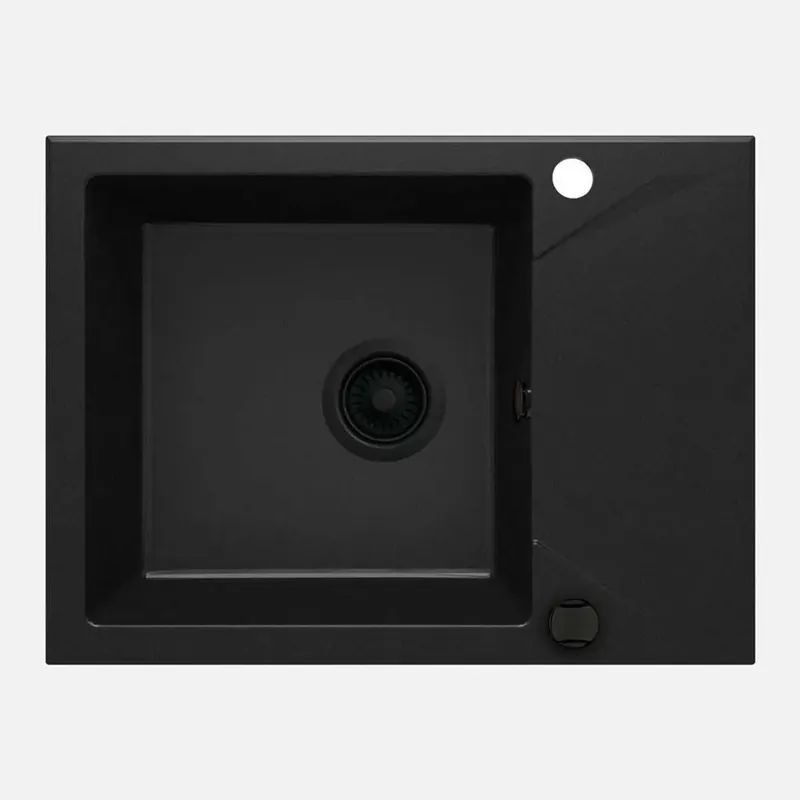 Lage Prijs Lavello 1 vasca gocciolatoio quadrato Idrostile Banes 440x193 mm Nero