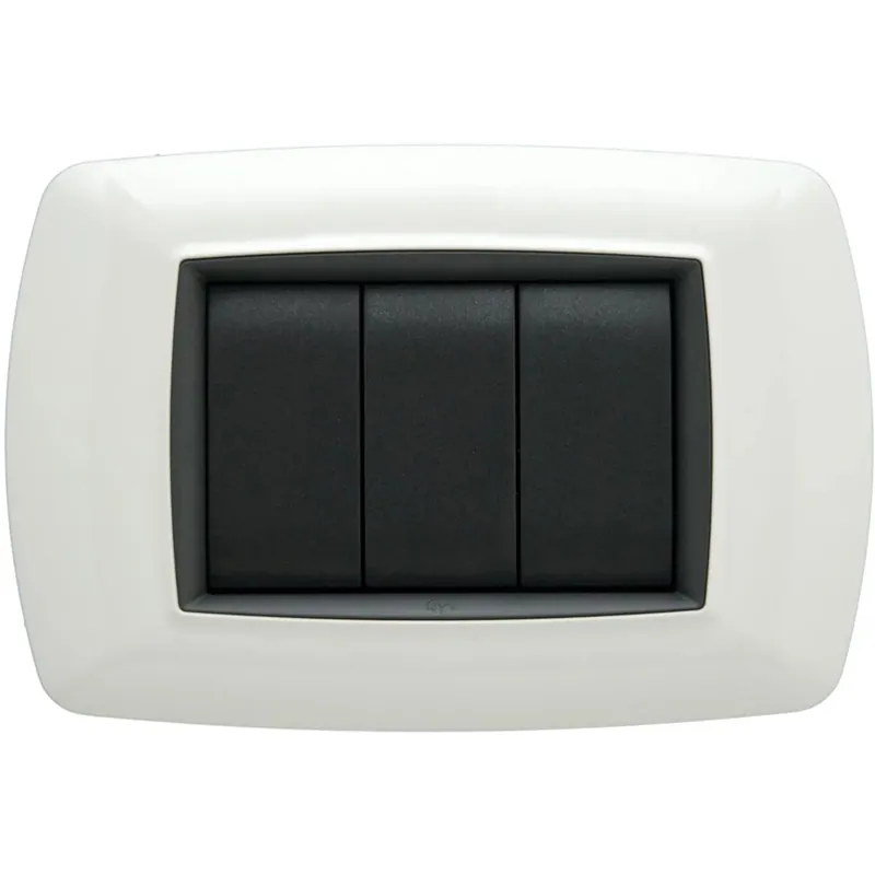 Placca a 3 moduli tecnopolimero colore bianca Nu Kopen