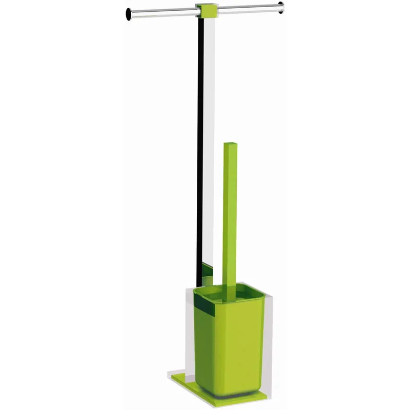 Piantana portarotolo e portascopino bagno Rainbow H 58,8 cm verde Populair
