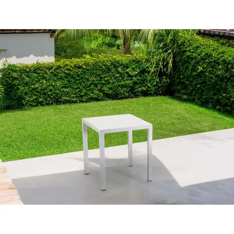 Populair Tavolo da giardino quadrato New Elma in metallo bianco 35x35x42 cm
