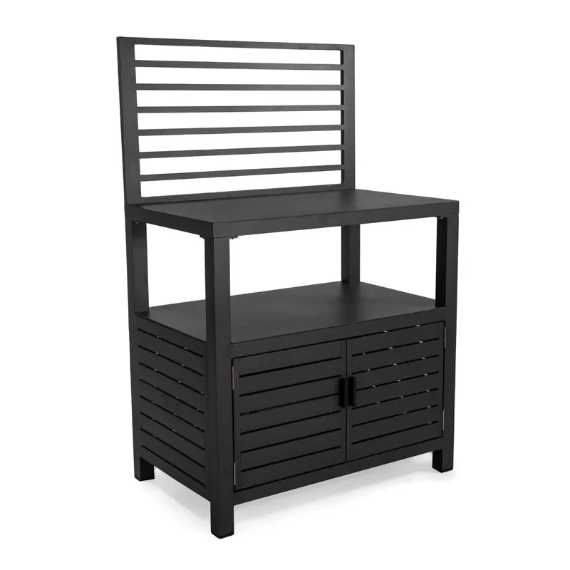 Armadio da esterno basso in alluminio antracite 90x56x141 cm Bestseller