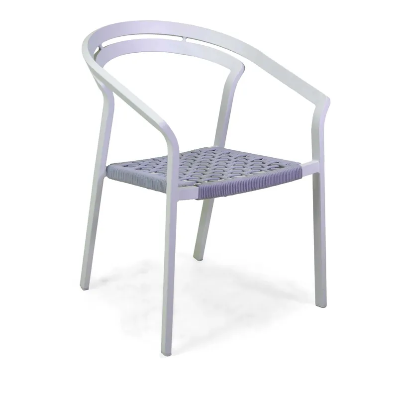 Gratis Retour Sedia da giardino in alluminio Aledo bianco 57x58,5x85 cm