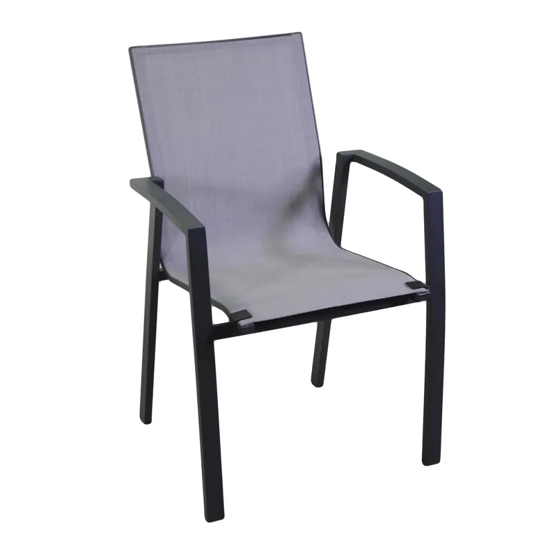 Veilige Betaling Sedia da giardino impilabile Dover in alluminio antracite 61x57x89 cm