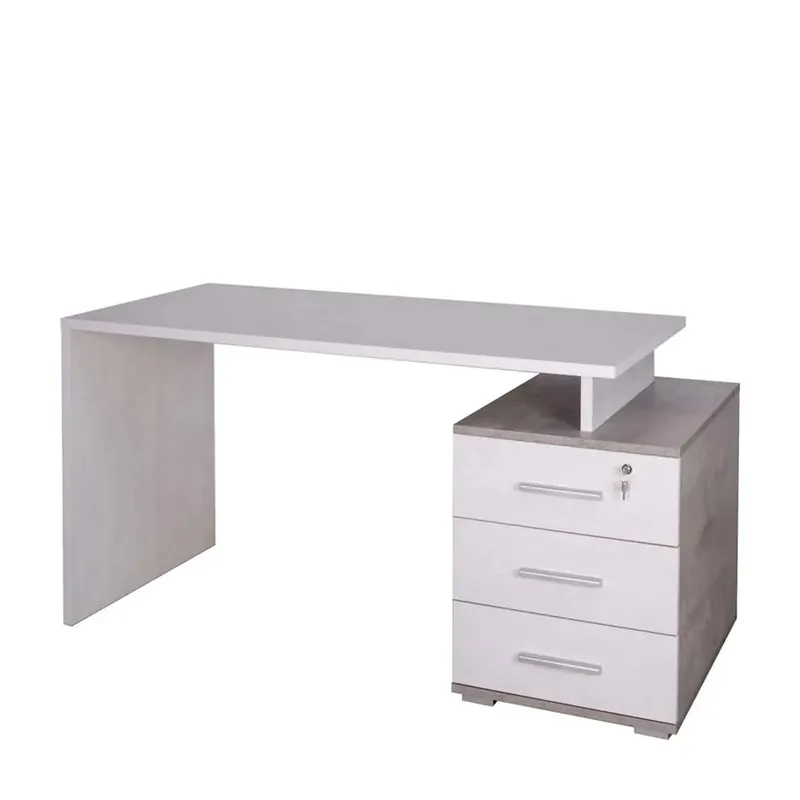 Scrivania in kit 3 cassetti Sarmog 154x55x76 cm bianco fiammato Aanbieding