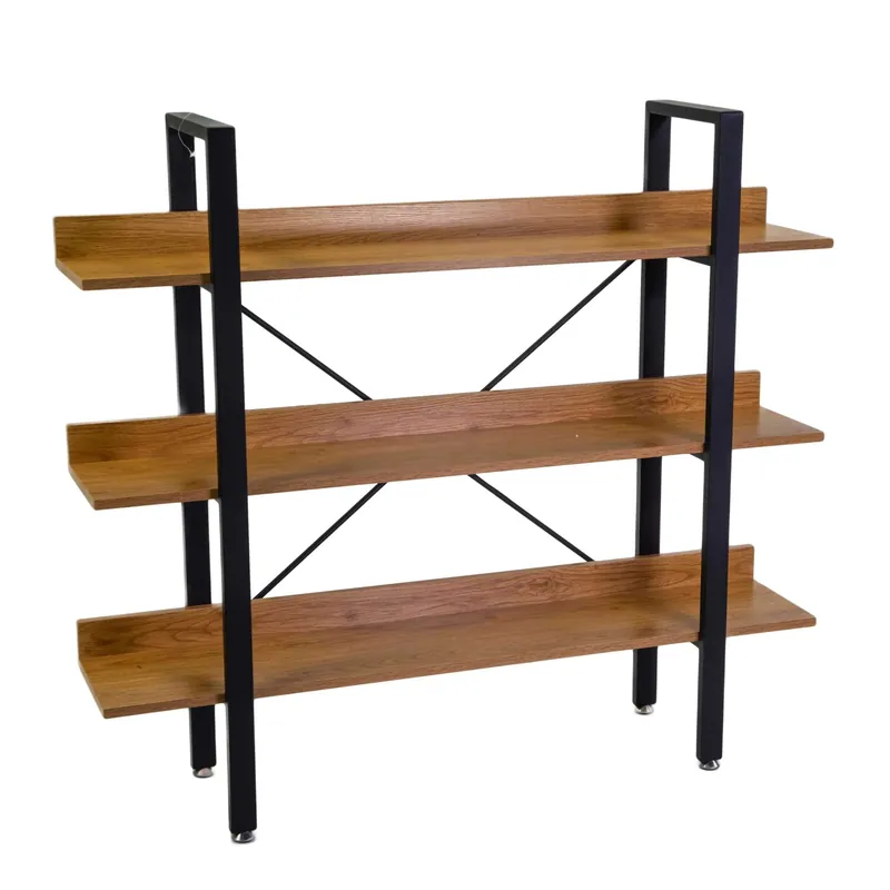 Laatste Versie Scaffale in metallo e legno Achille 3 piani 120x28x108 cm