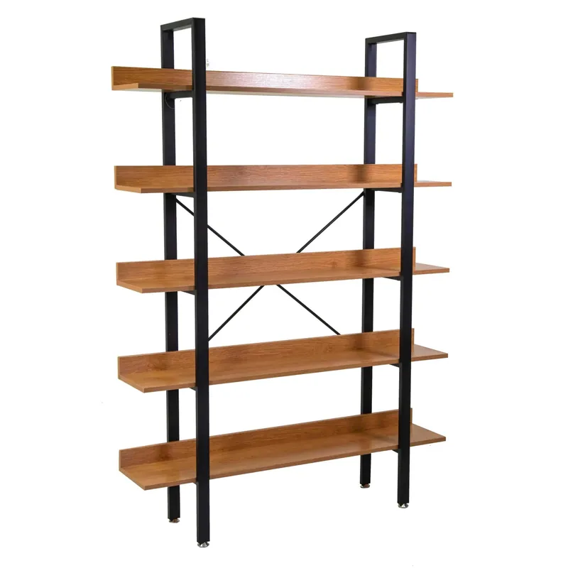 Scaffale in metallo e legno Achille 5 ripiani 120x28x171 cm Aanbieding