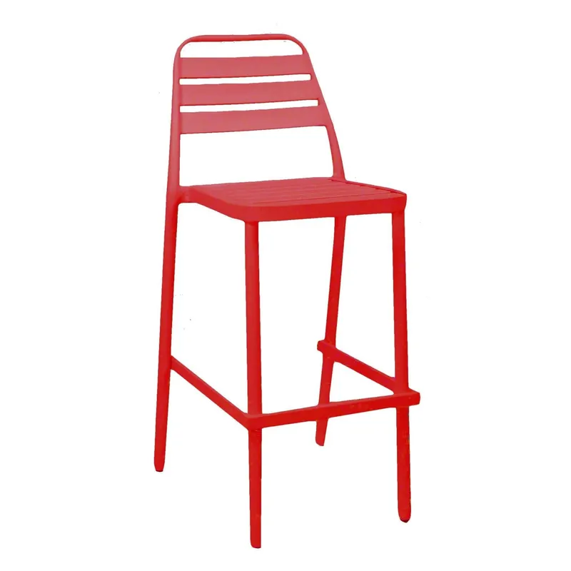Sgabello in alluminio Las Vegas rosso 42x55 cm H 77/109 cm Lage Kosten