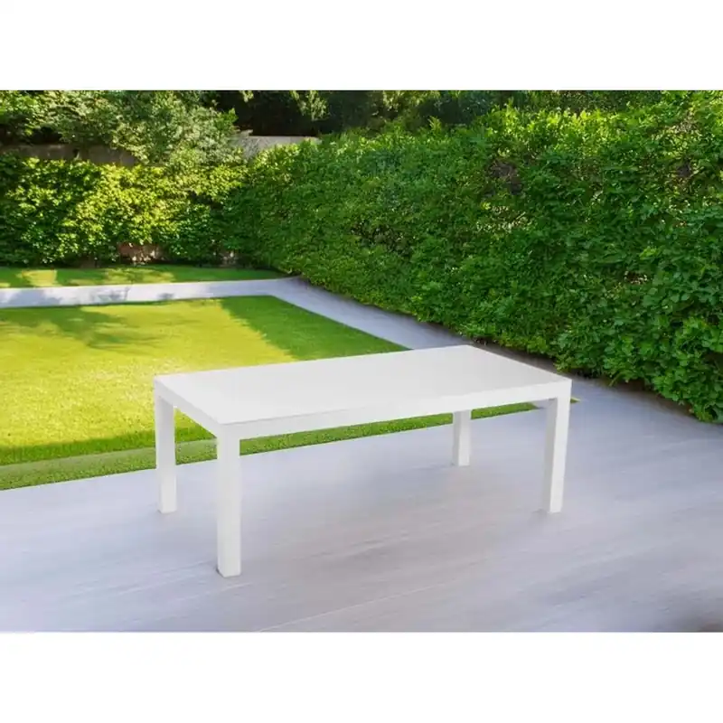 Tavolino da giardino in alluminio bianco 120x60x45 cm Gecertificeerd