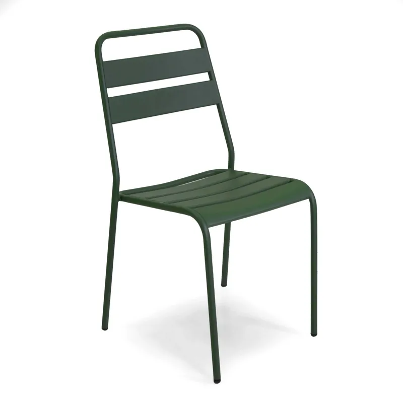 Bestseller Sedia da giardino senza cuscino Rovigo in metallo verde