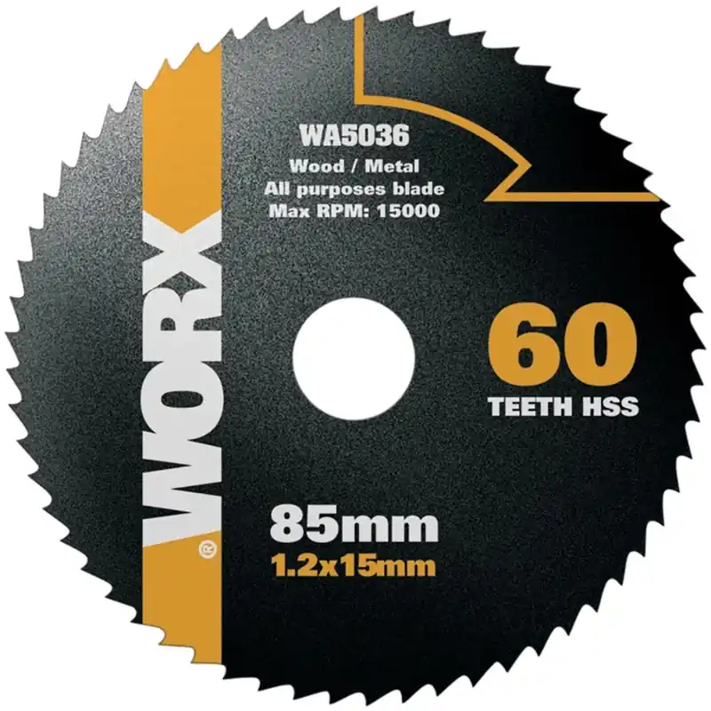Koopje Disco HSS 60T Worx per minisega circolare compatta Versacut