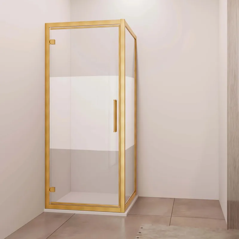 Tijdelijk Beschikbaar Porta battente reversibile doccia Lux 87/93 cm oro spazzolato