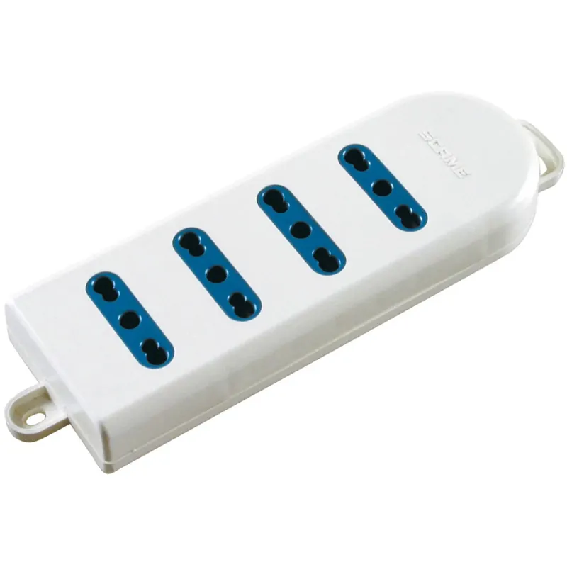 Presa multipla 4 prese bivalenti bianca Premium