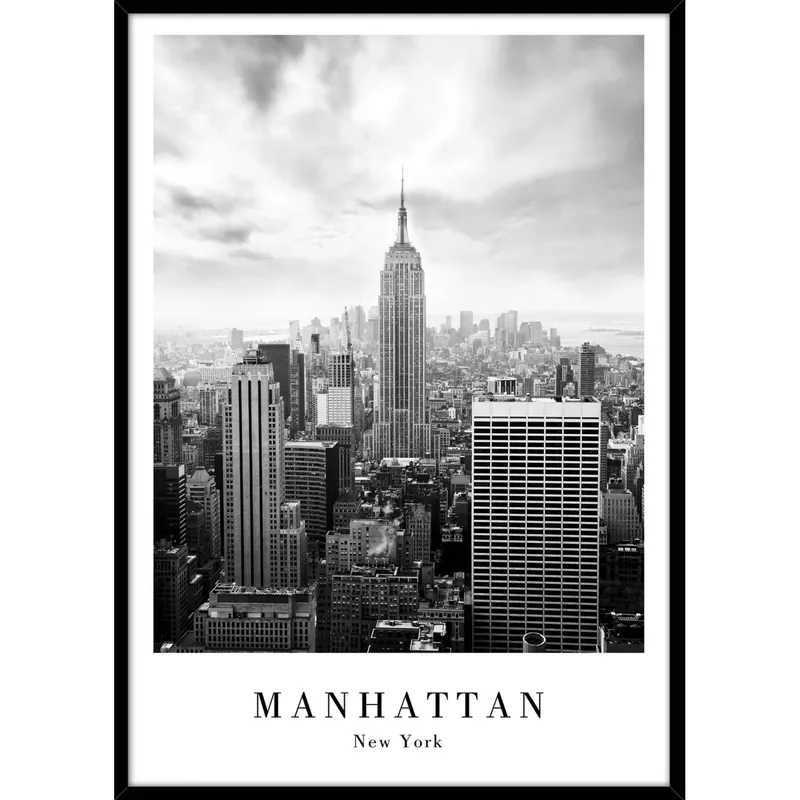 Gratis Retour Stampa incorniciata immagine di Manhattan 50x70 cm