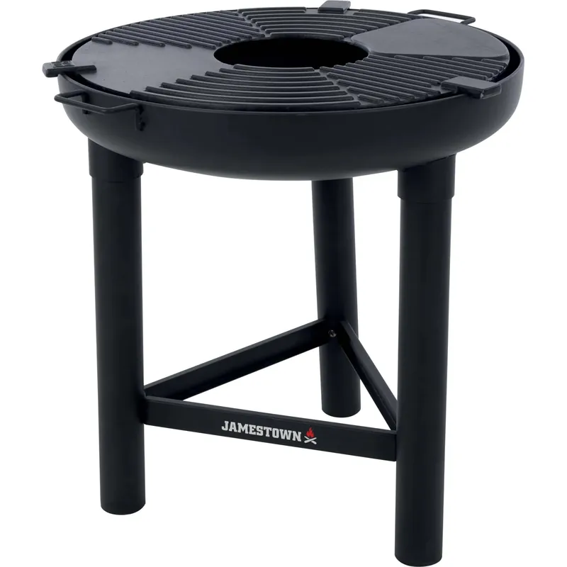 Betrouwbaar Barbecue a carbonella Jamestown Kendrick Plancha nero Ø 56 cm portatile