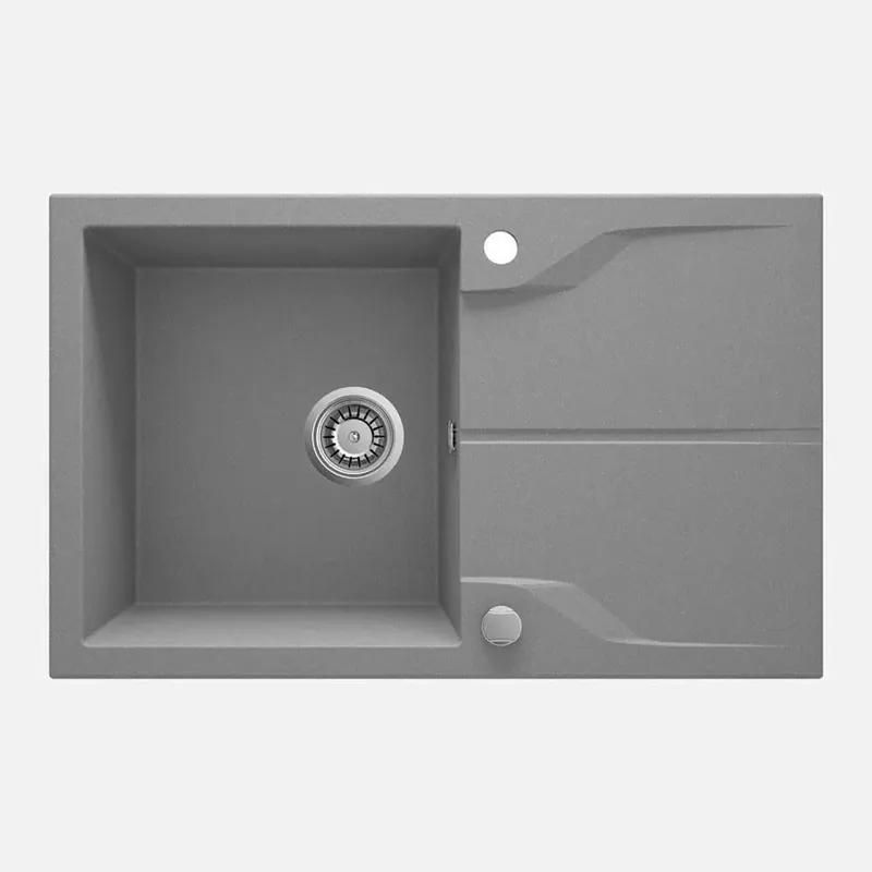 Lavello 1 vasca gocciolatoio Sagua la Grande sifone 490x194 mm grigio met Beperkte Voorraad