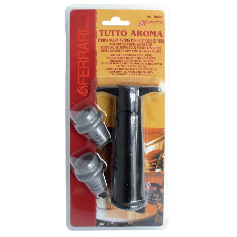 Pompa salva aroma per bottiglie di vino con 2 tappi blister Shop Nu
