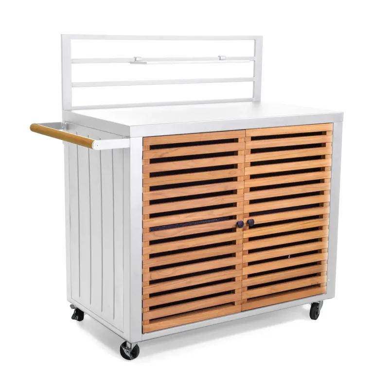 Favoriet Armadio da esterno basso Idaho in alluminio bianco 114x57,5x120 cm
