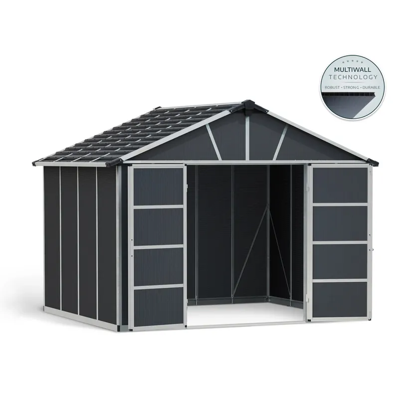 Casetta da giardino Palram in PVC Canopia Yukon sp. 10 mm grigio 13,1 m² Must-Have