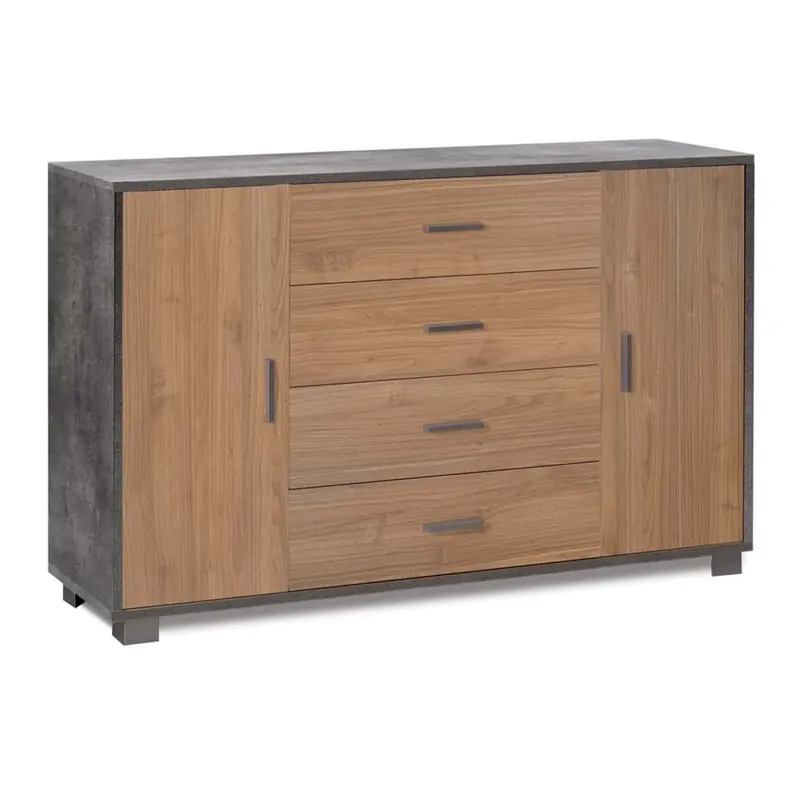 Express Levering Mobile cassettiera in kit Sarmog 4 cassetti 112x70x41 cm marrone scuro