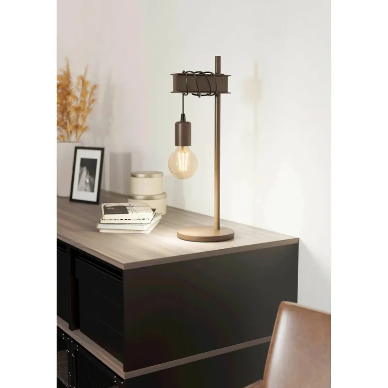 Lampada da tavolo Eglo Townshend 4 1 luce Nero Marrone antico E27 / 10 W Gereduceerde Prijs