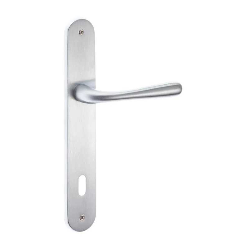 Tijdelijk Beschikbaar Maniglia modello sei con placca patent cromo satinato 90 mm