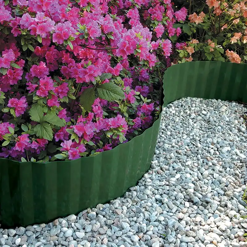 Bordo da giardino flessibile in plastica Ondadecò 10x0,09 m verde Snelle Levering