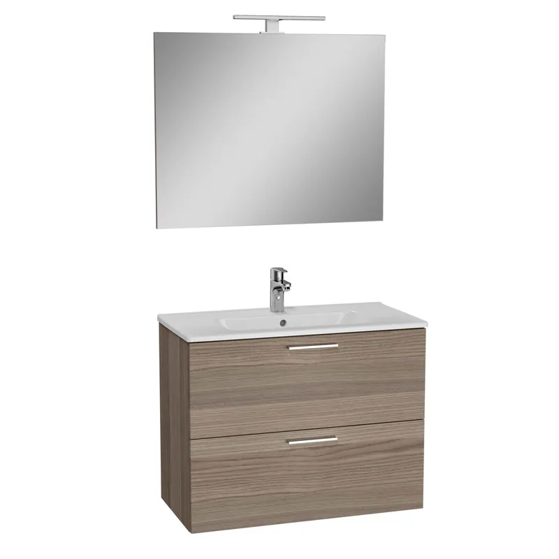 Direct Beschikbaar Mobile bagno con lavabo e specchio LED sospeso Stella 80x66x42 cm cordoba